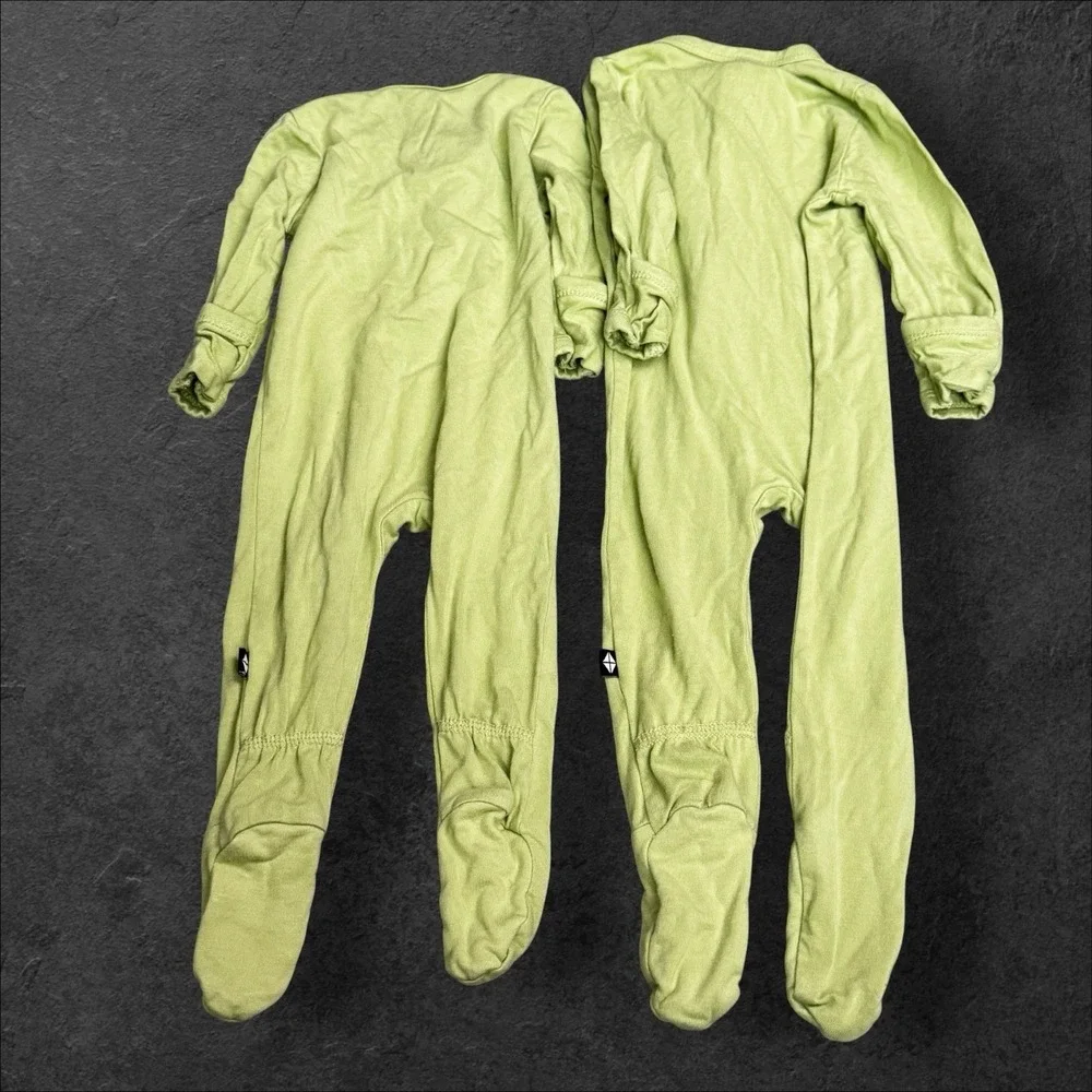 Kyte Baby Newborn 0-3 Month Lot Sleeper Pajamas Zipper Bamboo Green Girl Or Boy